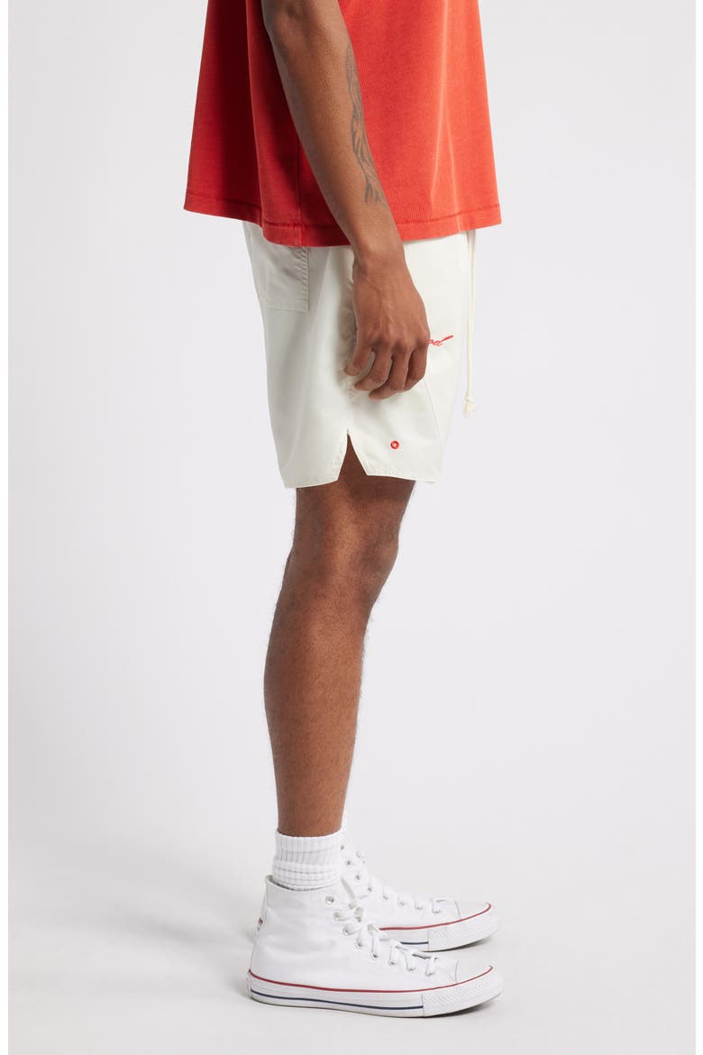 Olympic Embroidered Logo Nylon Shorts, Alternate, color, LOTUS
