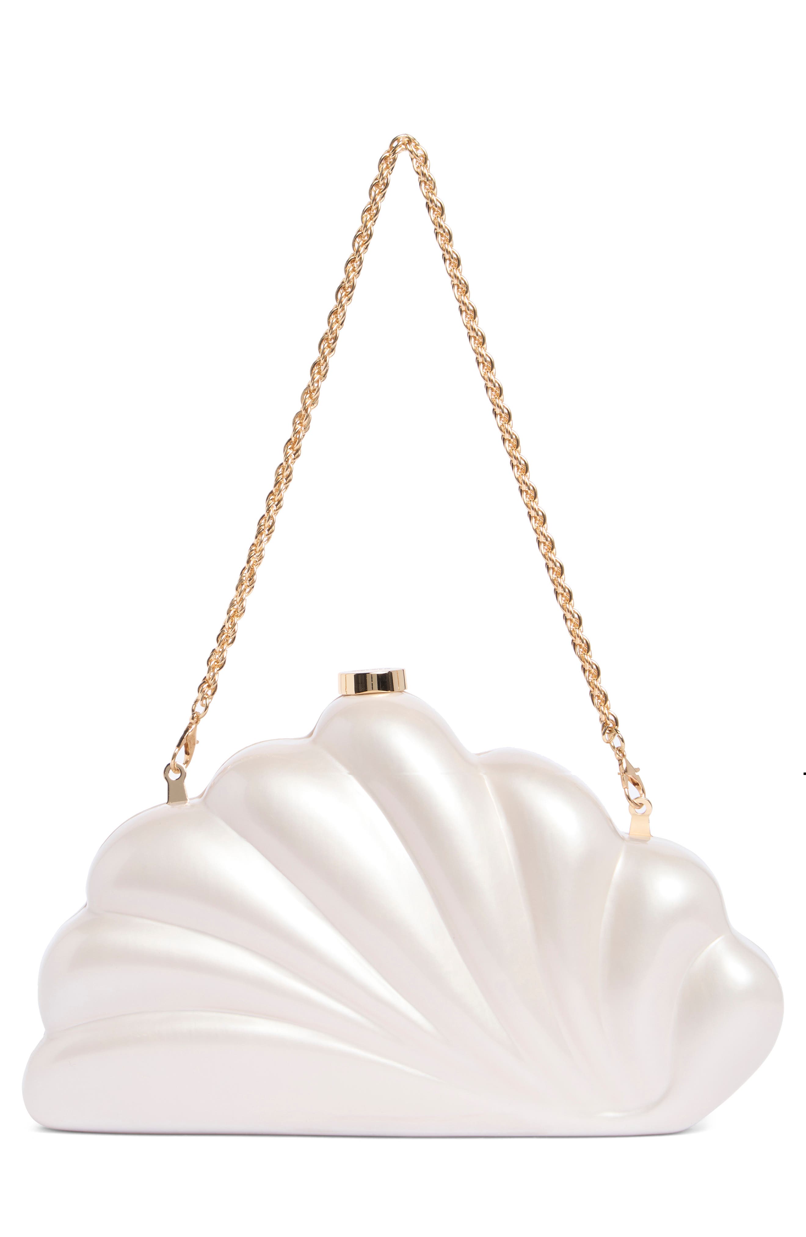 Millie Acrylic Clutch, Alternate, color, CREAM PEARL