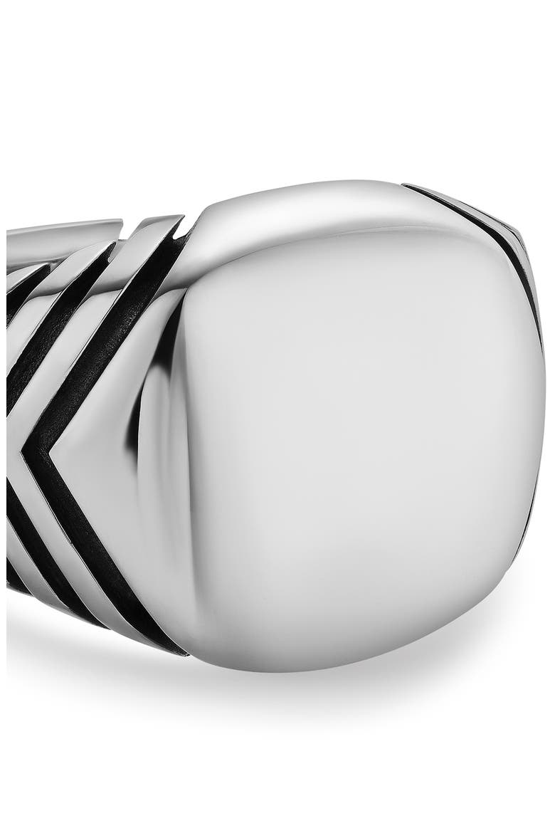 Chevron Signet Ring in Sterling Silver, Alternate, color, SILVER