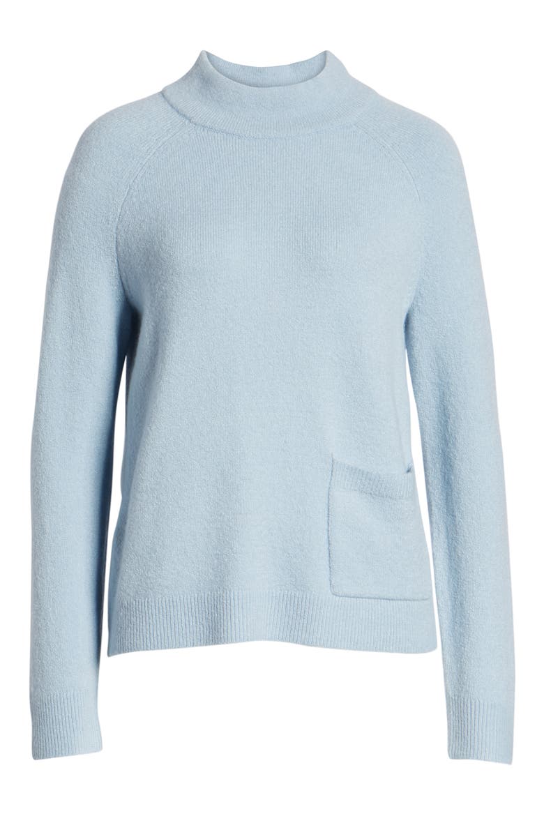 Mock Neck Pocket Sweater, Alternate, color, BLUE FOG