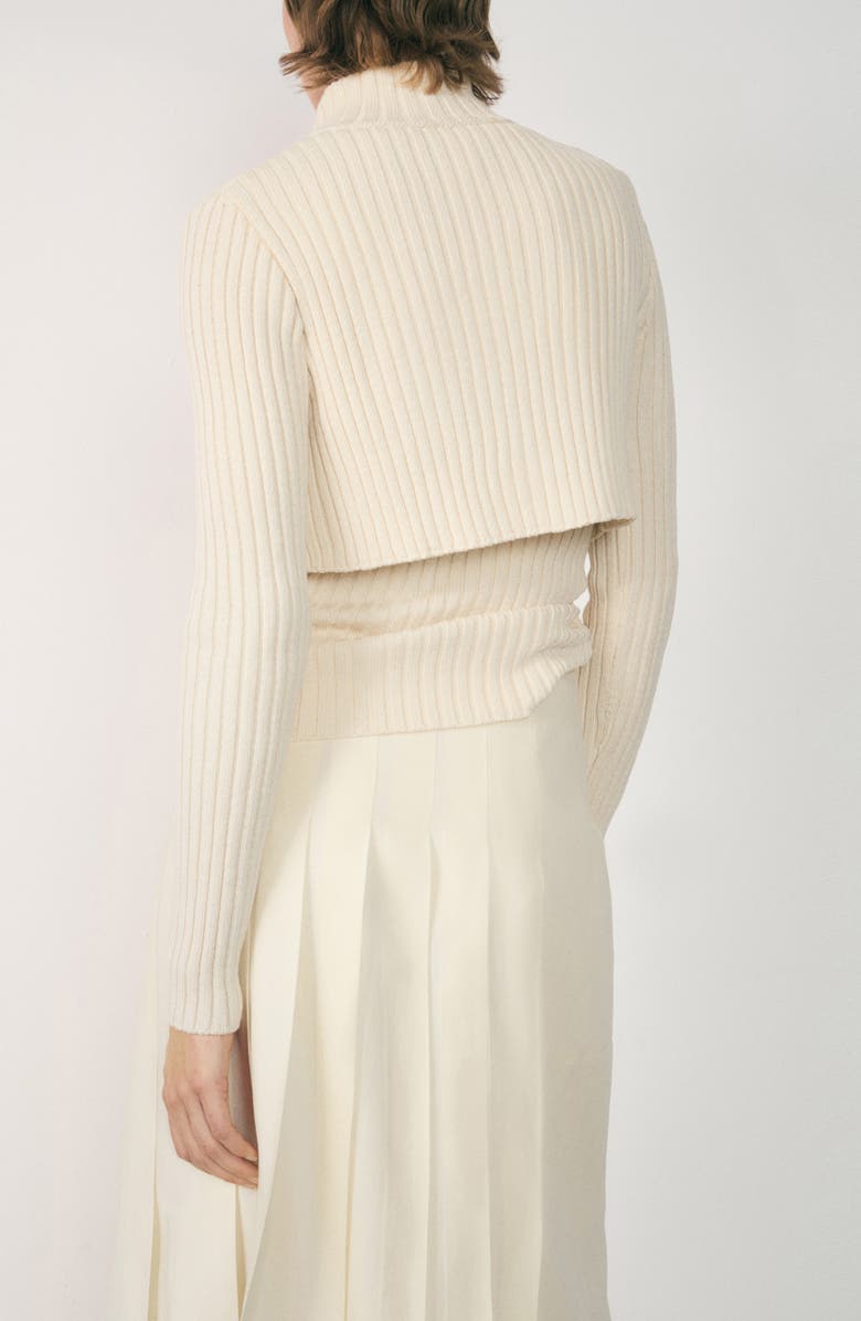 MANGO Patchwork Sweater, Alternate, color, Ecru