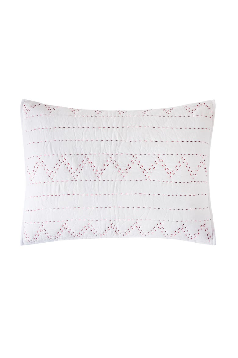 Breck Cotton Standard Pillow Sham, Main, color, White
