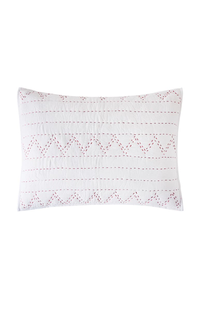 carol & frank Breck Cotton Standard Pillow Sham, Main, color, White