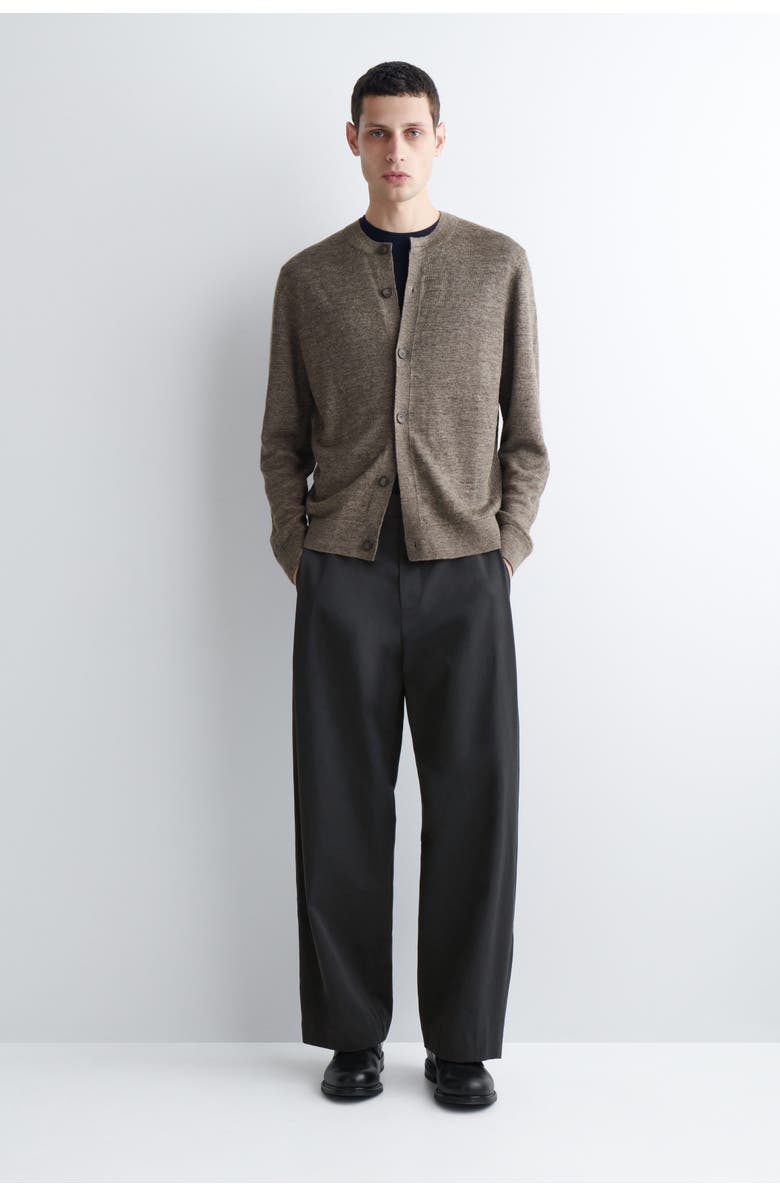 COS Knitted Linen Cardigan, Alternate, color, Taupe Mélange