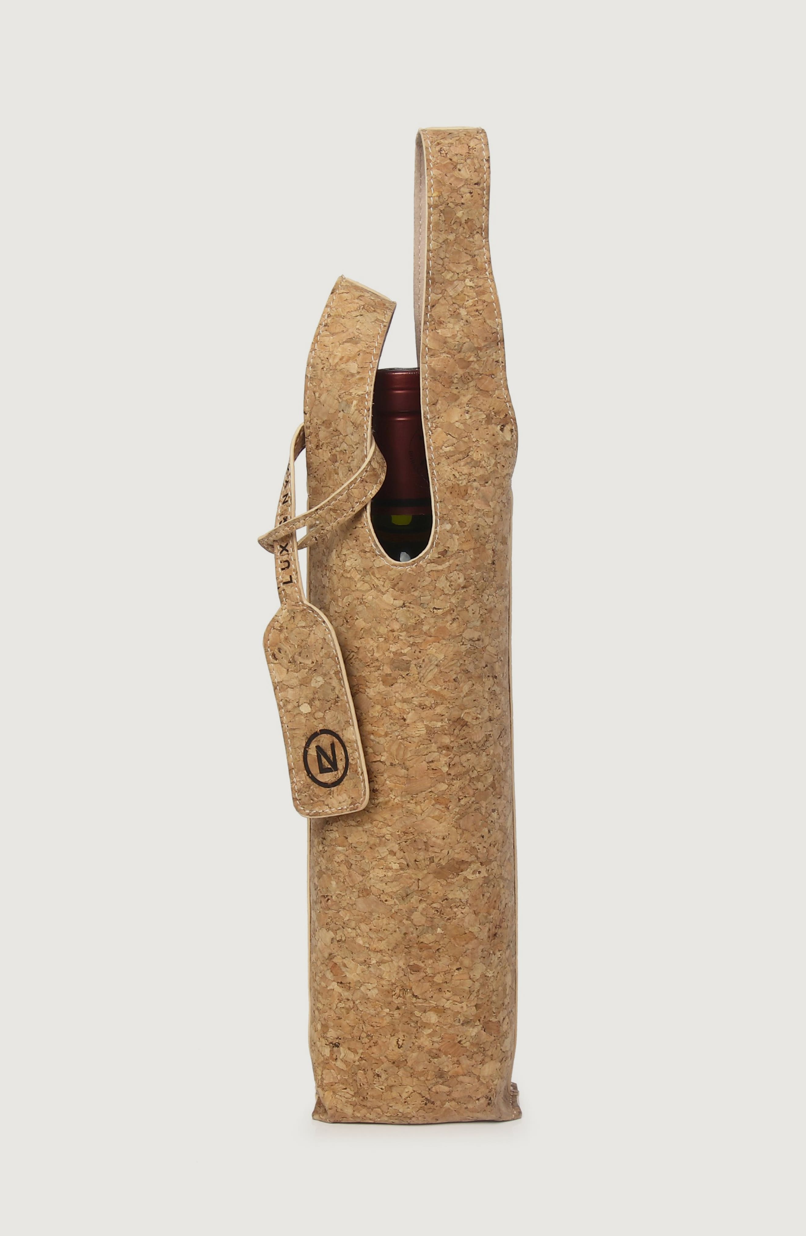 1.5-Liter Wine Tote Bottle Bag, Alternate, color, Light Brown