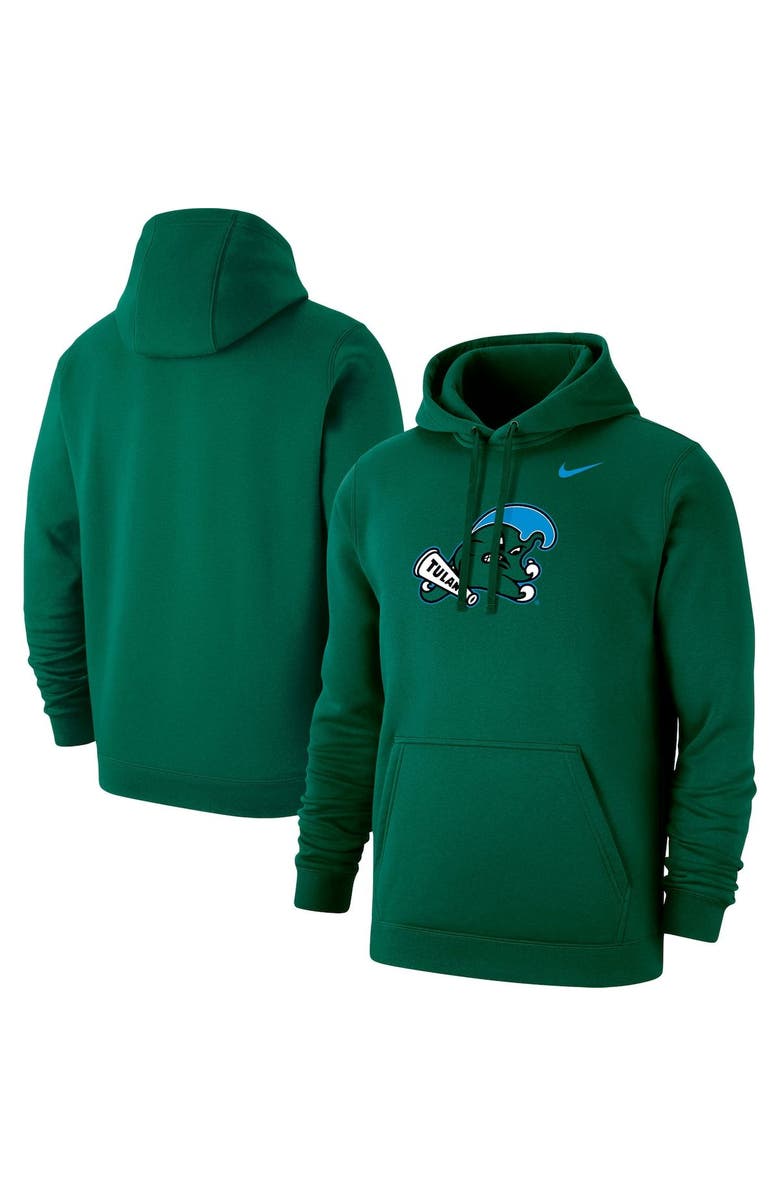 Nike Men's Nike  Green Tulane Green Wave Primary Logo Club Pullover Hoodie, Main, color, 