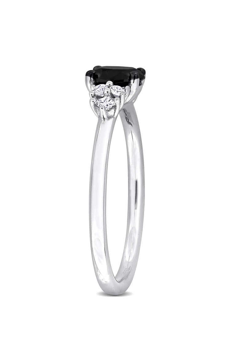 Black & White Diamond Oval Seven-Stone Ring 14k, Alternate, color, 14k White Gold