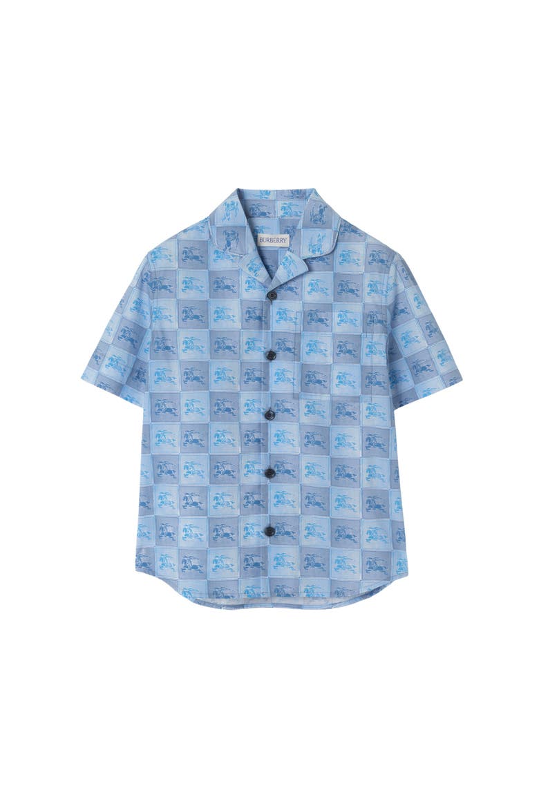 Knight Checkerboard  Cotton Shirt, Main, color, Cornflower blue
