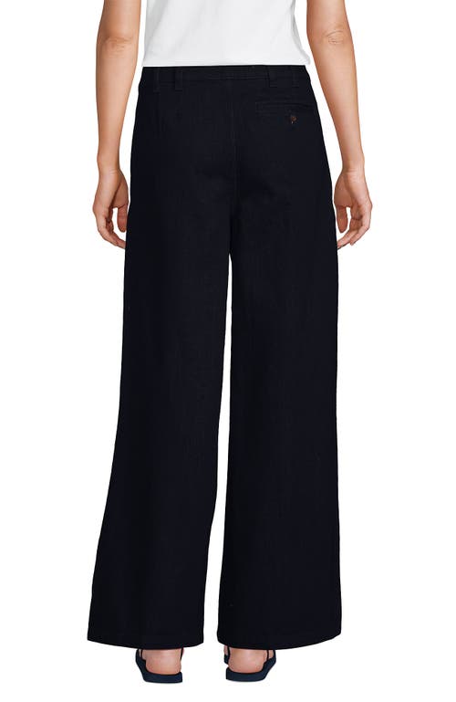 LANDS' END LANDS' END LIGHTWEIGHT DENIM MID RISE PLEATED SLOUCHY JEANS
