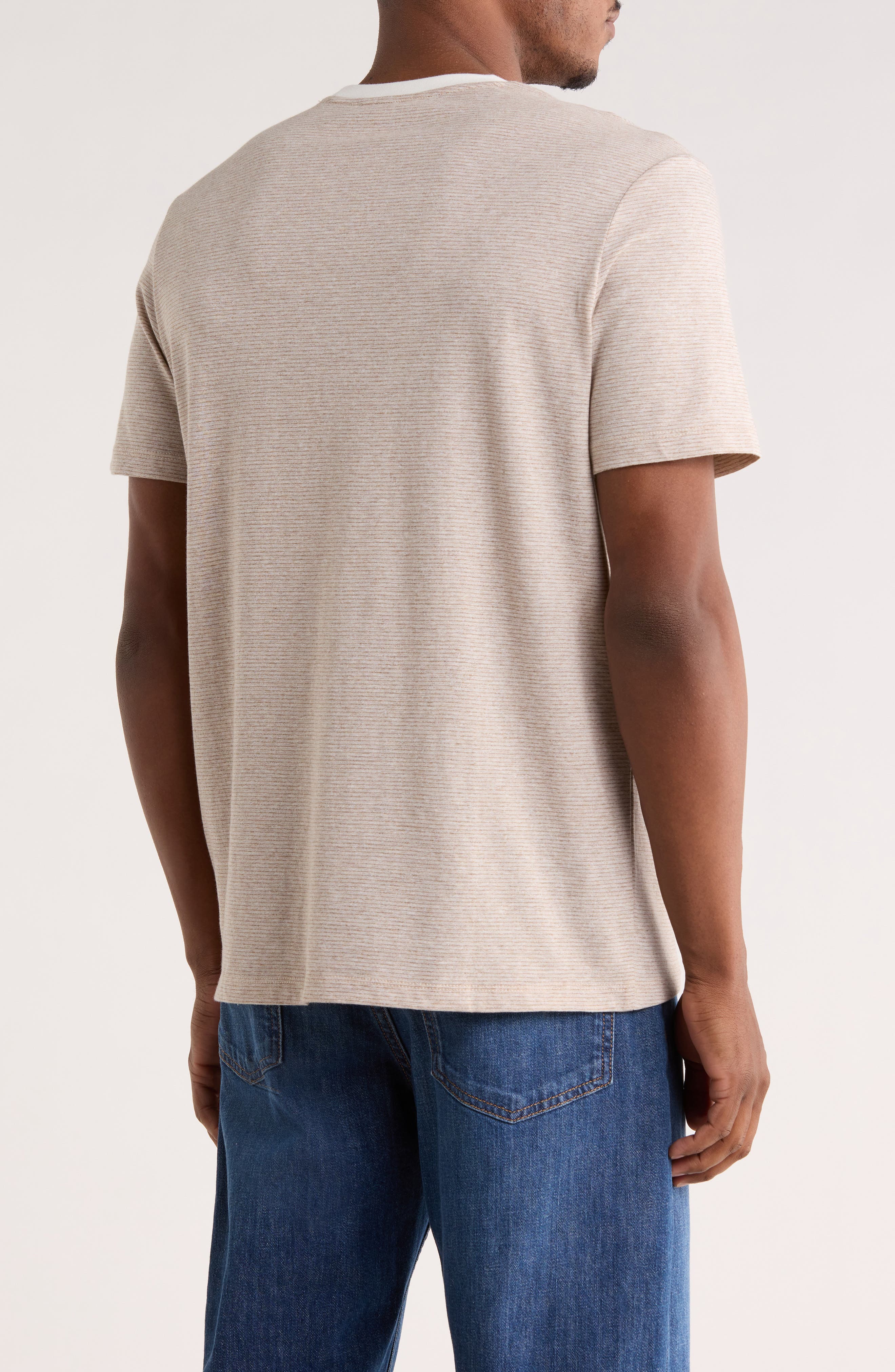 Classic Fit Heathered Feeder Stripe T-Shirt - image 4