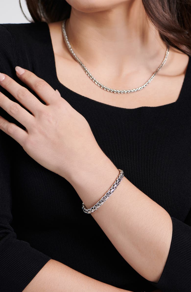 DEVATA Gender Inclusive Sterling Silver Paddy Oval 7mm Chain Necklace, Alternate, color, Silver