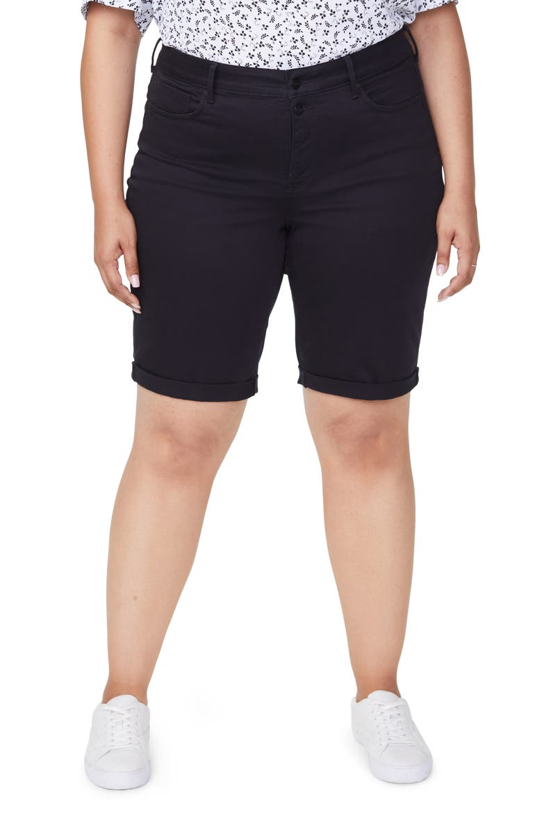 Briella Roll Cuff Bermuda Shorts, Main, color, BLACK