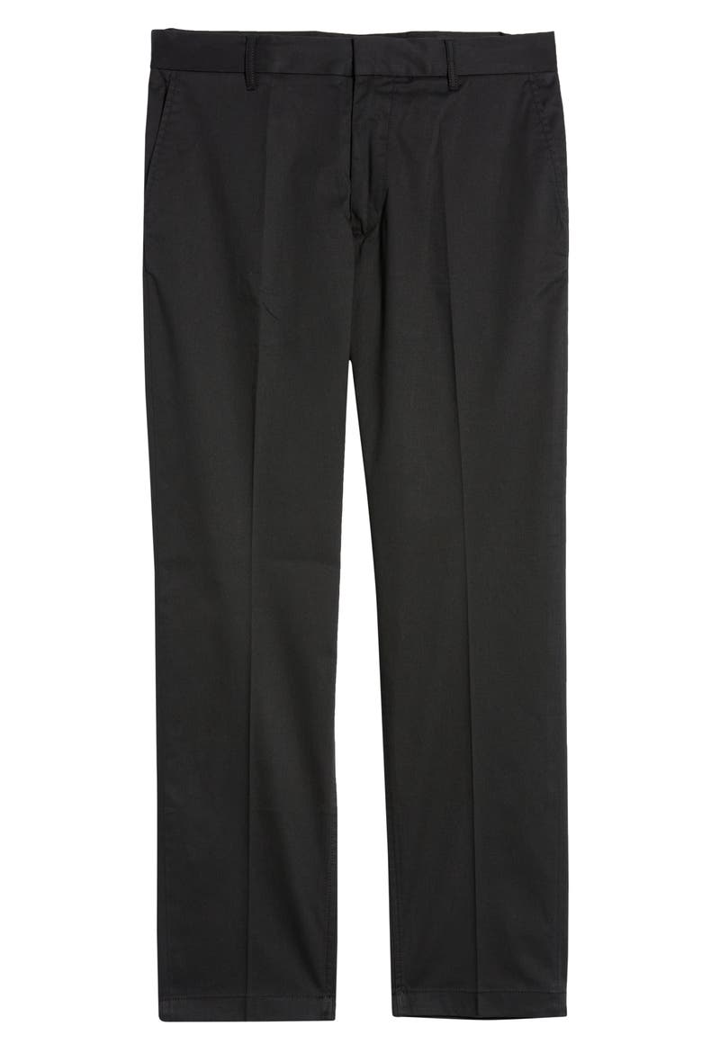 Athletic Fit CoolMax® Flat Front Performance Chino Pants, Alternate, color, BLACK