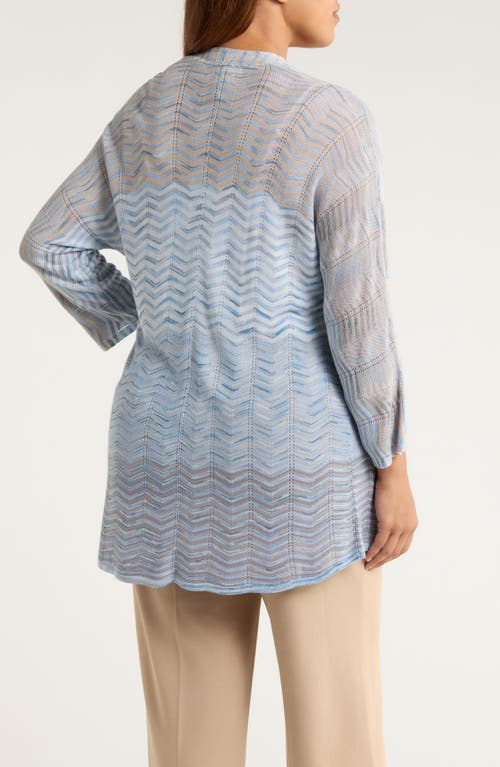 Anne Klein Zig Zag Cardigan In Blue