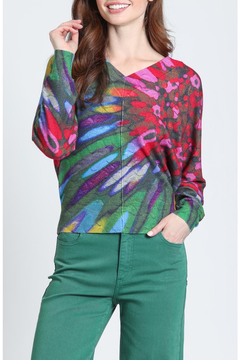 Aurora V-Neck Pullover Sweater, Main, color, JEWEL NOIR