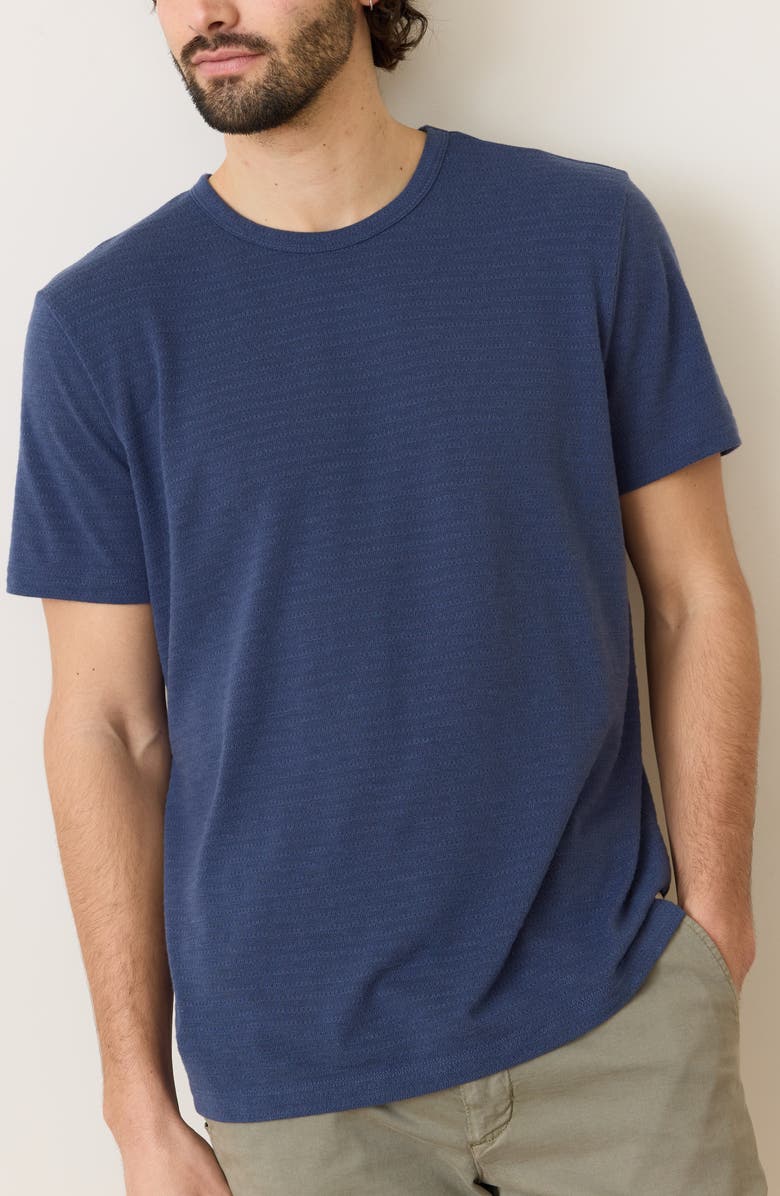 Marine Layer Signature Jacquard T-Shirt, Alternate, color, Mood Indigo