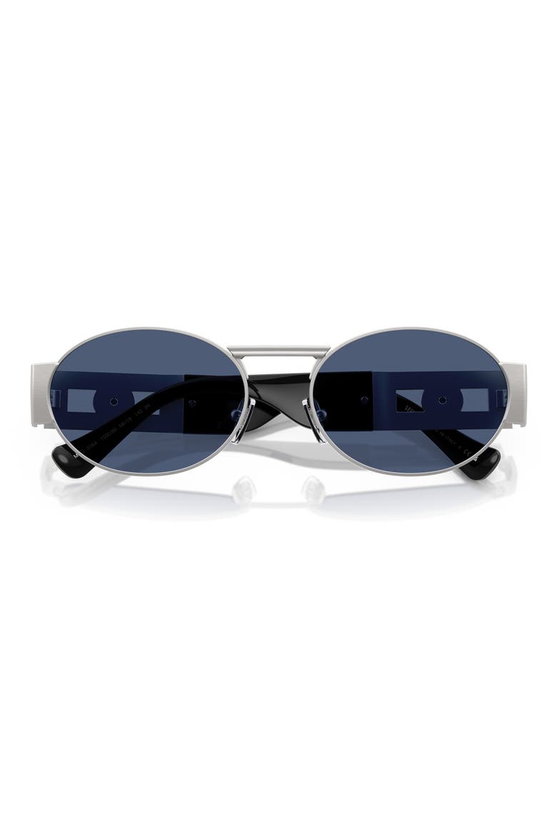 56mm Oval Sunglasses, Alternate, color, SILVER / DARK BLUE