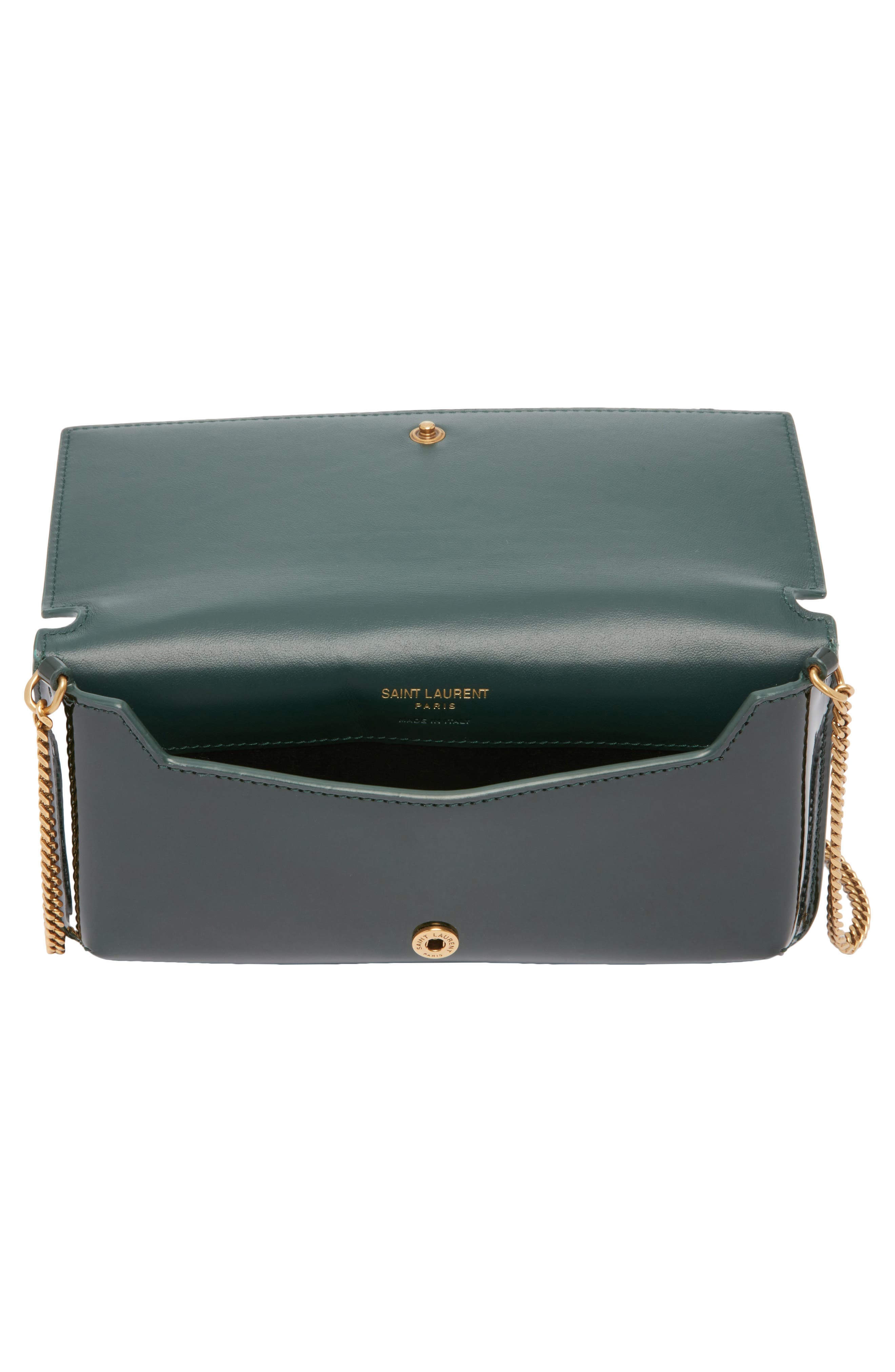 Saint Laurent Cassandre Patent Leather Phone Crossbody Bag, Alternate, color, 