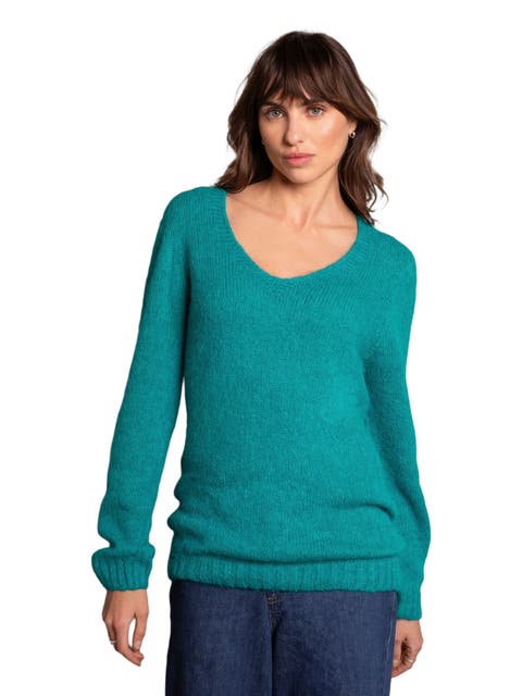 Alpaca Cott Slouch V Neck Sweater