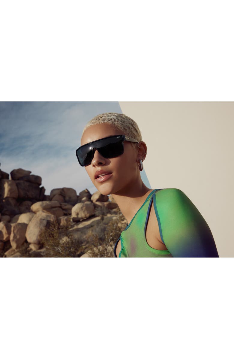 QUAY Nightfall Curve 138mm Polarized Shield Sunglasses, Alternate, color, 