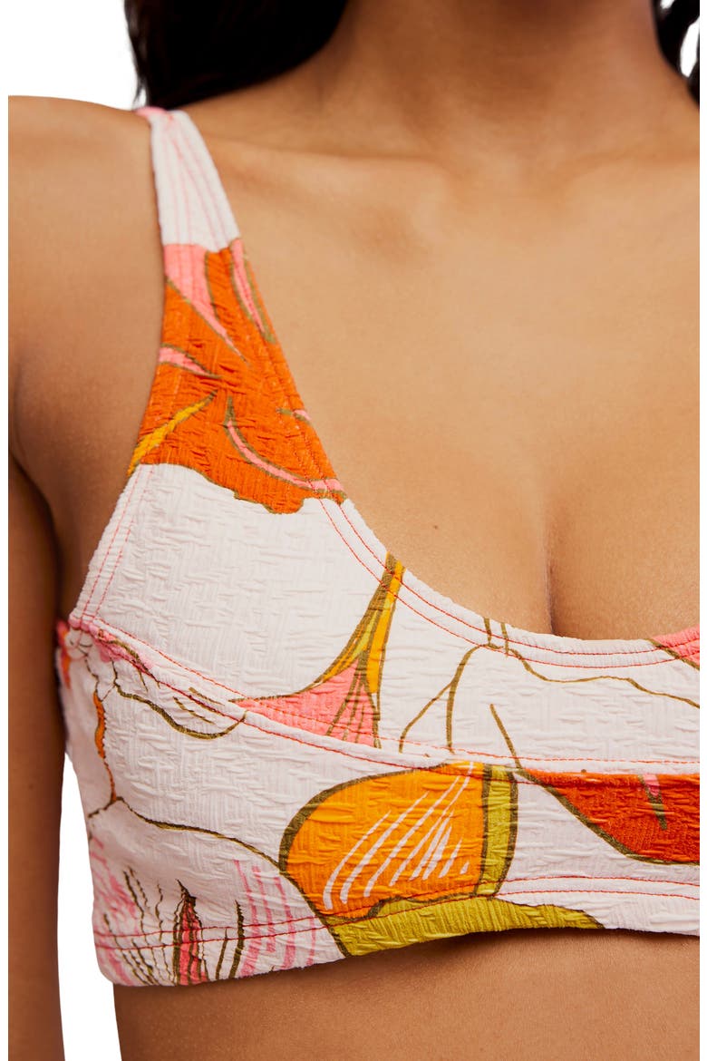 Printed Farrah Bralette Bikini Top, Alternate, color, PURA VIDA BLUSH