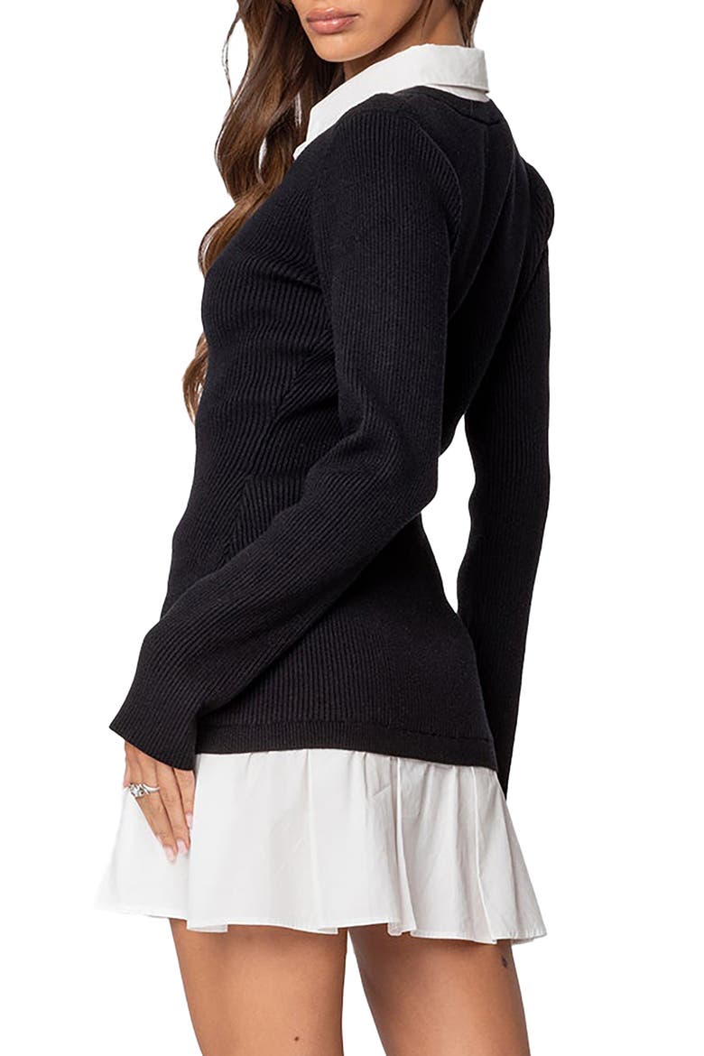 Long Sleeve Minidress, Alternate, color, BLACK