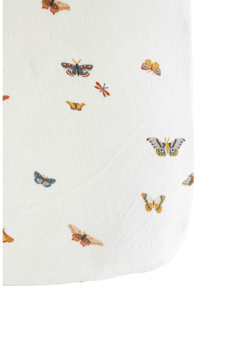 Minky Fitted Crib Sheet, Alternate, color, BUTTERFLY