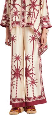 La DoubleJ Palazzo Pants Placée Date Palms Ivory