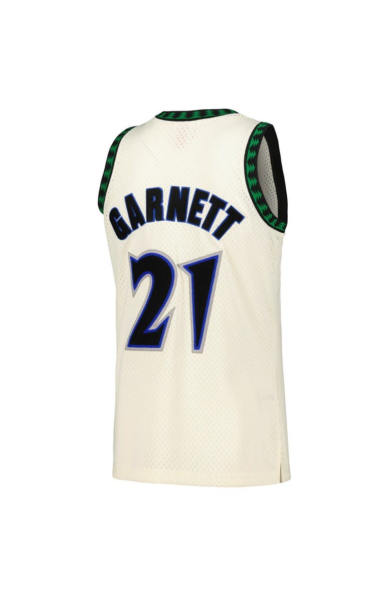 Mitchell & Ness Men's Mitchell & Ness Kevin Garnett Cream Minnesota Timberwolves Chainstitch Swingman Jersey, Alternate, color, Cream