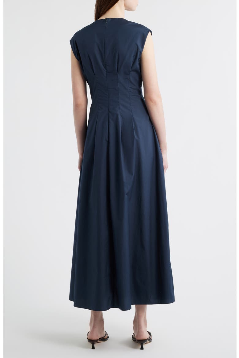 Ines Pleated Poplin Maxi Dress, Alternate, color, SALUTE