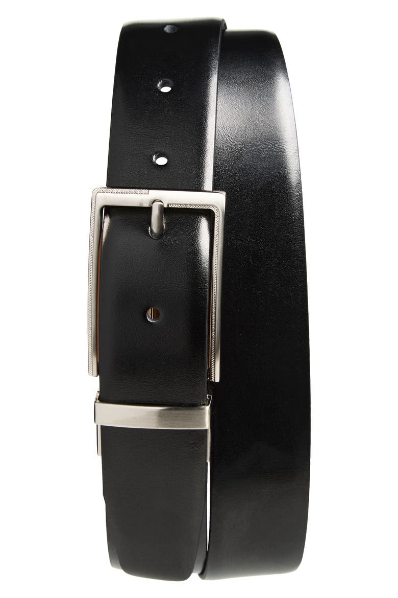 Reversible Leather Belt, Main, color, BLACK TO TAN