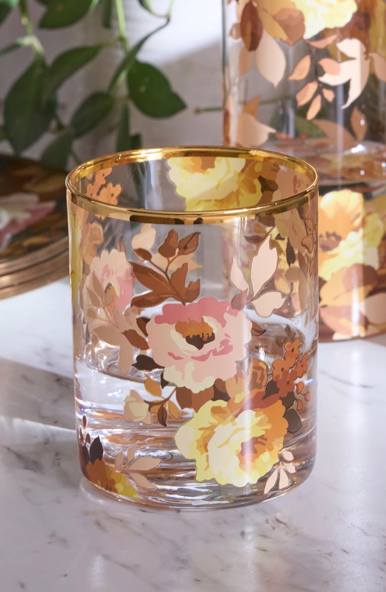 MACKENZIE CHILDS Set of 4 Wild Rose Tumblers, Alternate, color, Pink