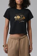 Jordan Metallic Logo Graphic Shrunken Cotton T-Shirt