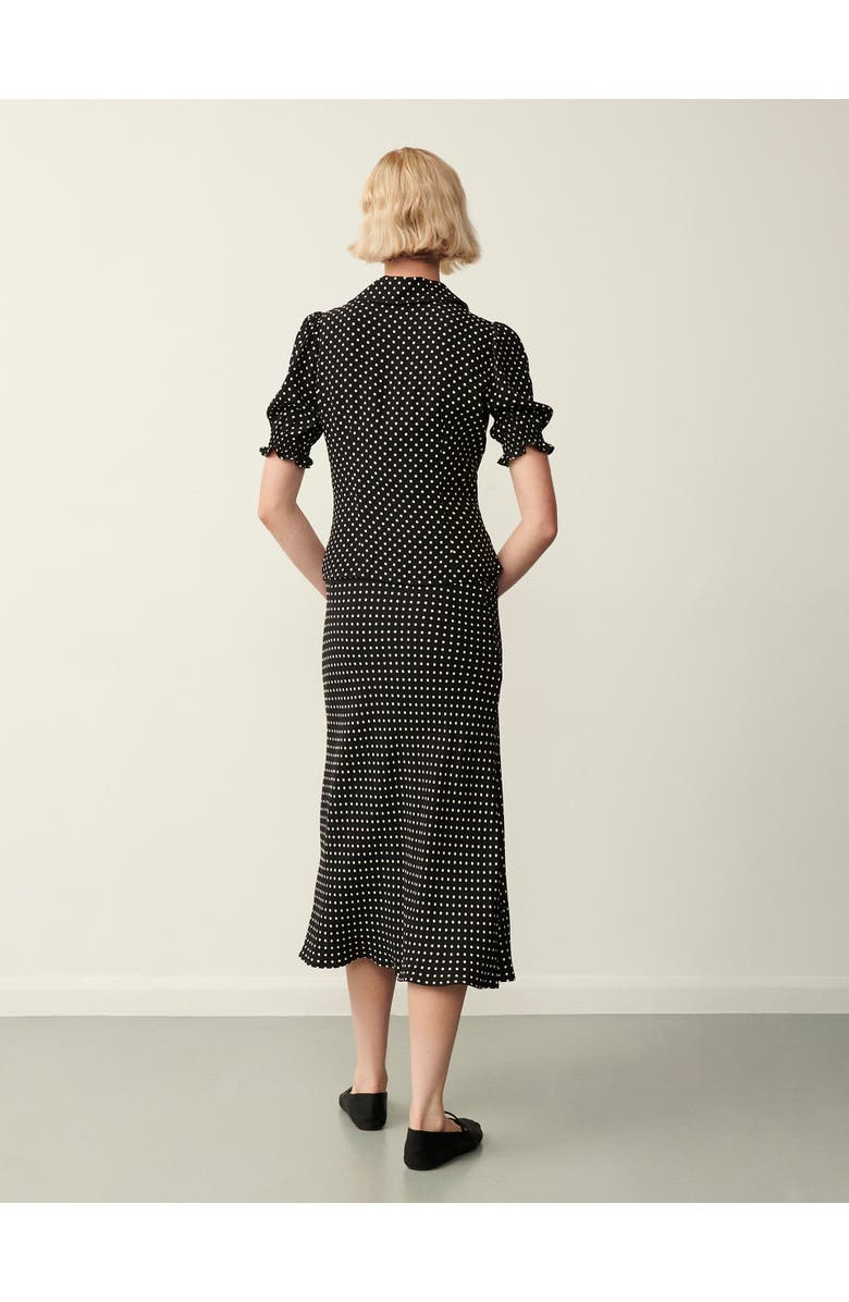 Finery London Evelyn Polka Dot Midi Skirt, Alternate, color, Black Spot