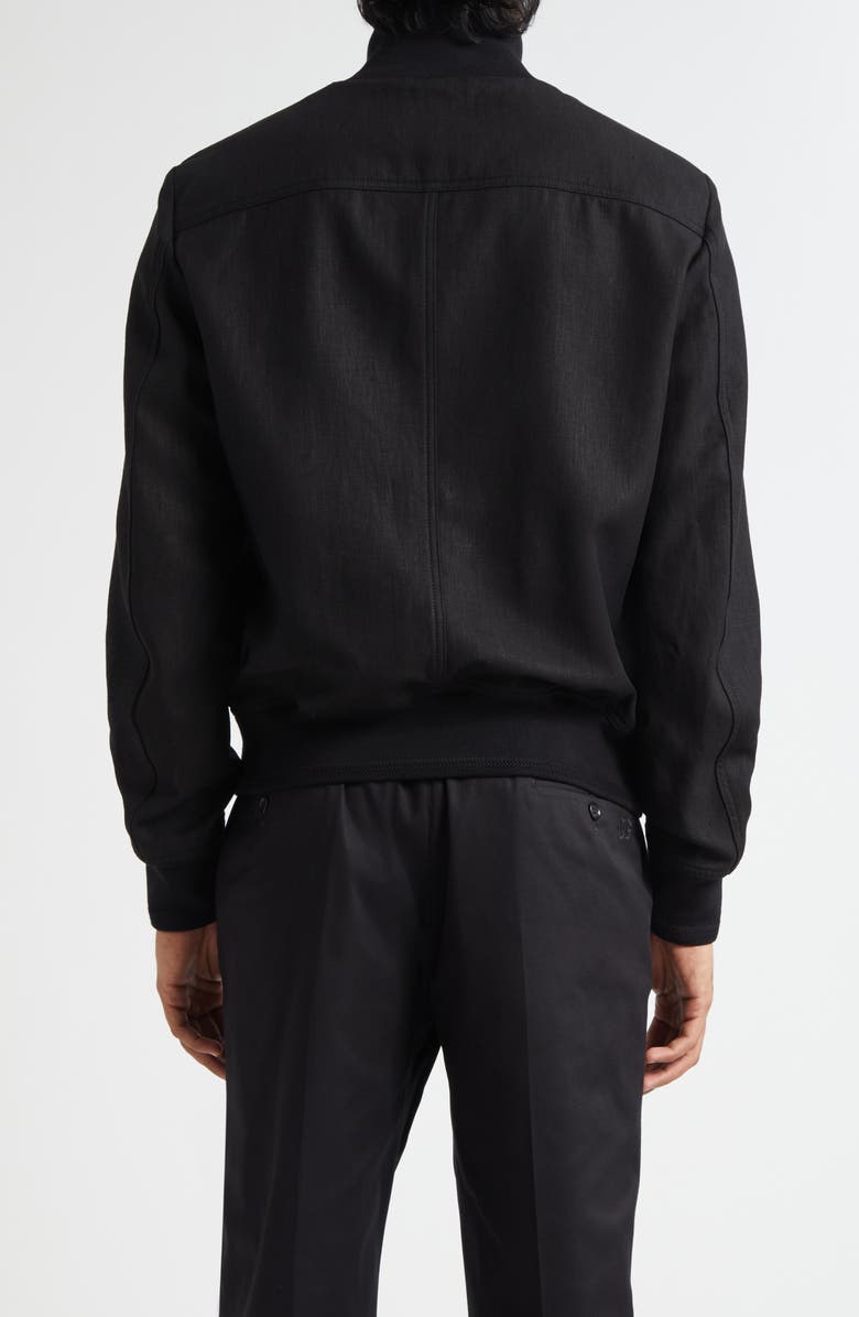 Dolce&Gabbana Linen Canvas Blouson Jacket, Alternate, color, N0000 Nero