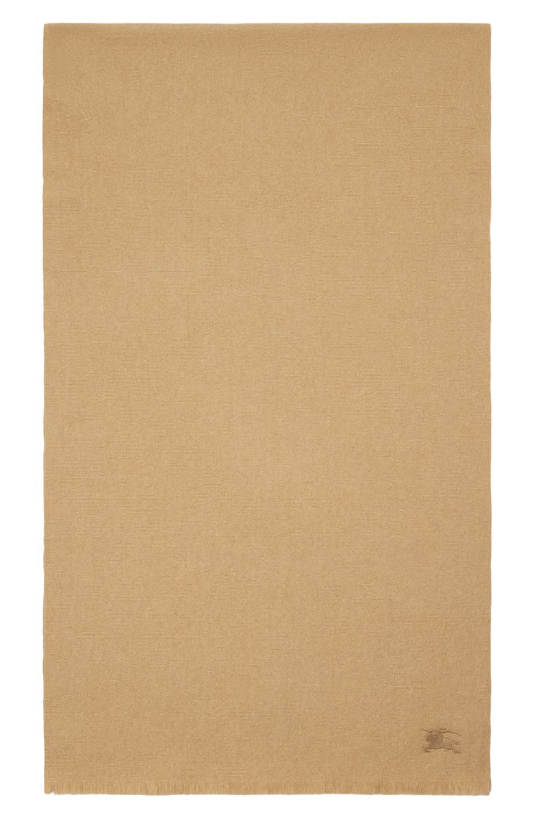 Burberry Equestrian Knight Design Cashmere & Silk Fringe Scarf, Alternate, color, 