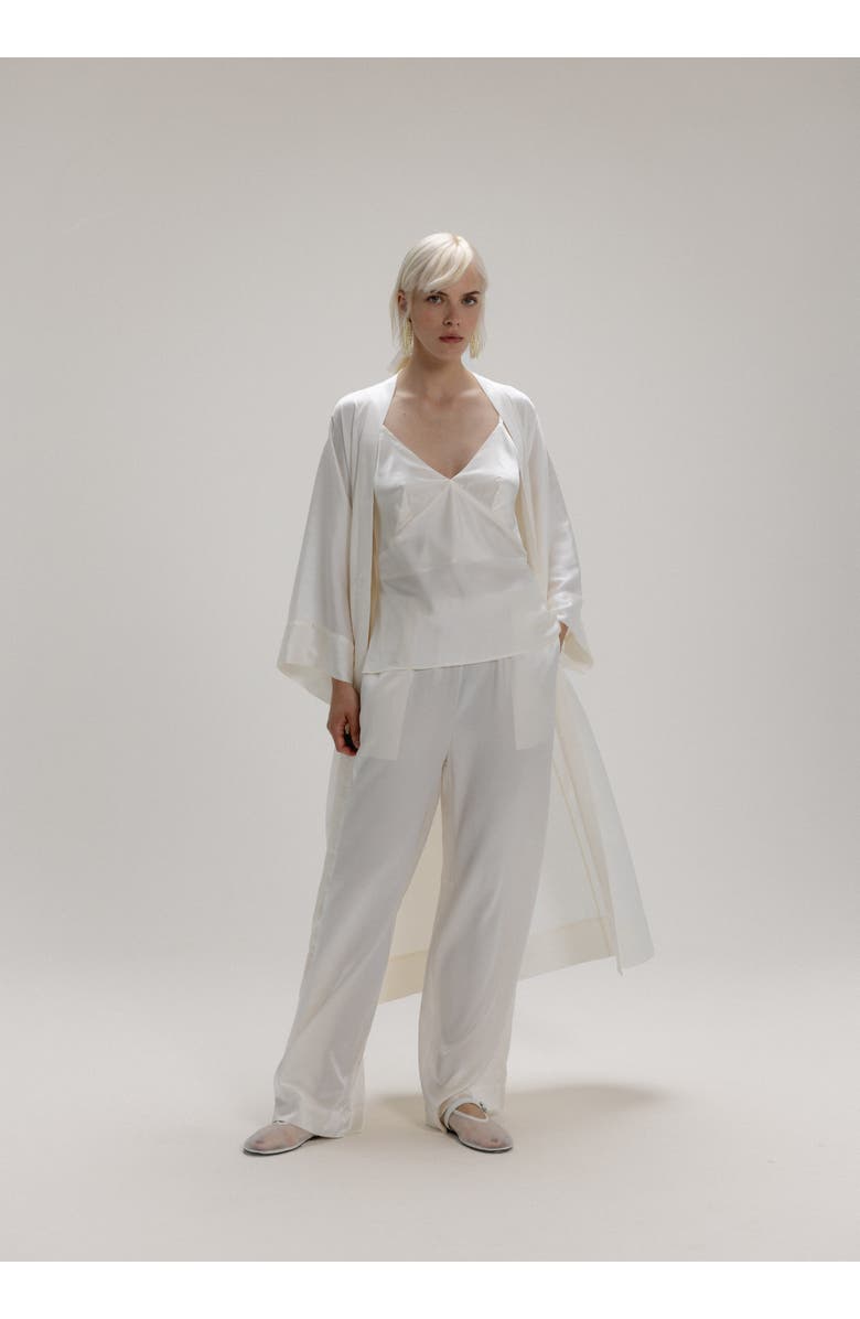 Alas Silk Kimono Robe, Alternate, color, Milk White