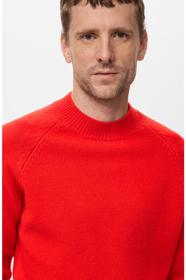 Raglan Sleeve Wool Sweater, Alternate, color, RED
