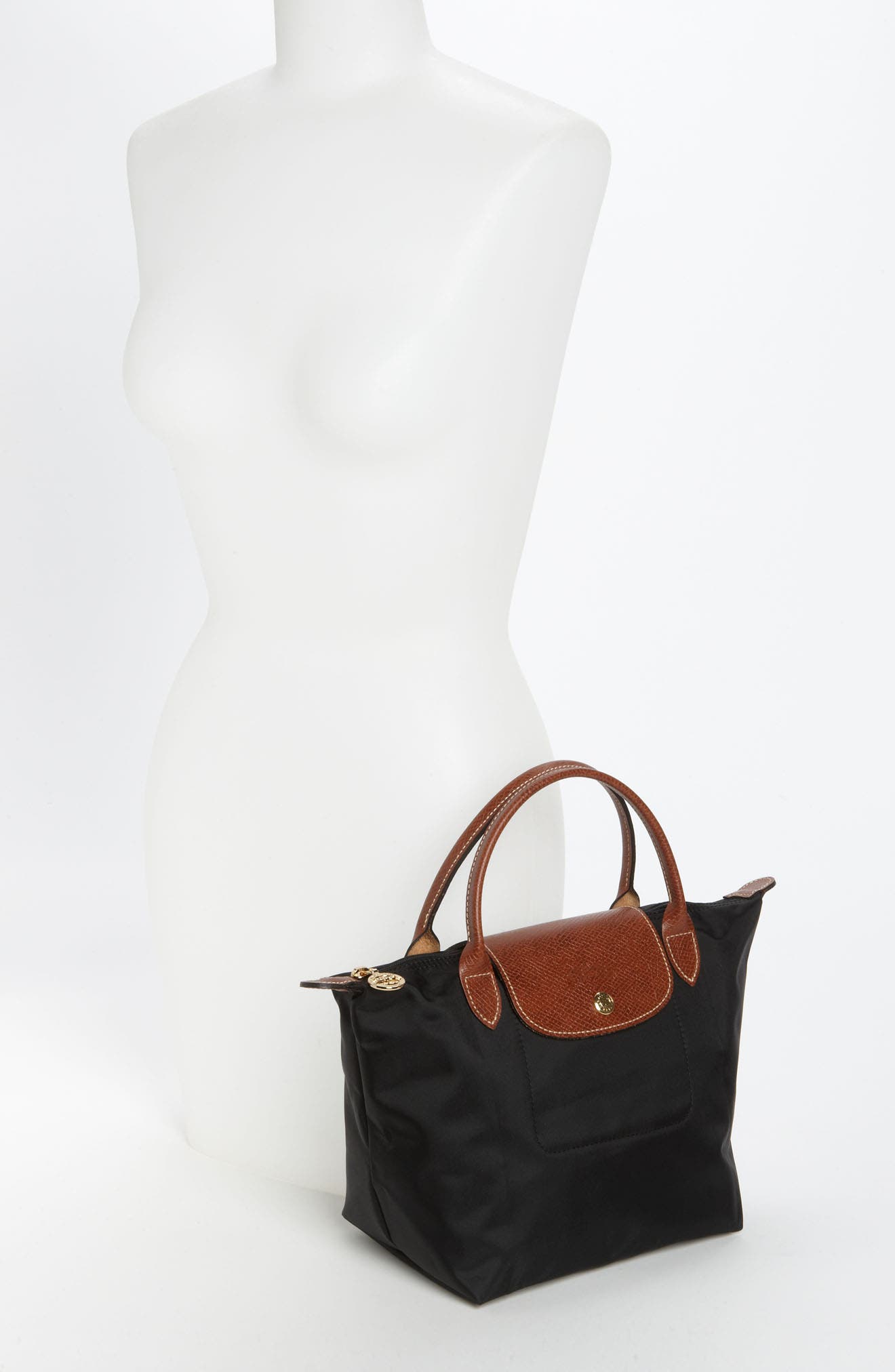 Small Le Pliage Original Top Handle Bag, Alternate, color, BLACK