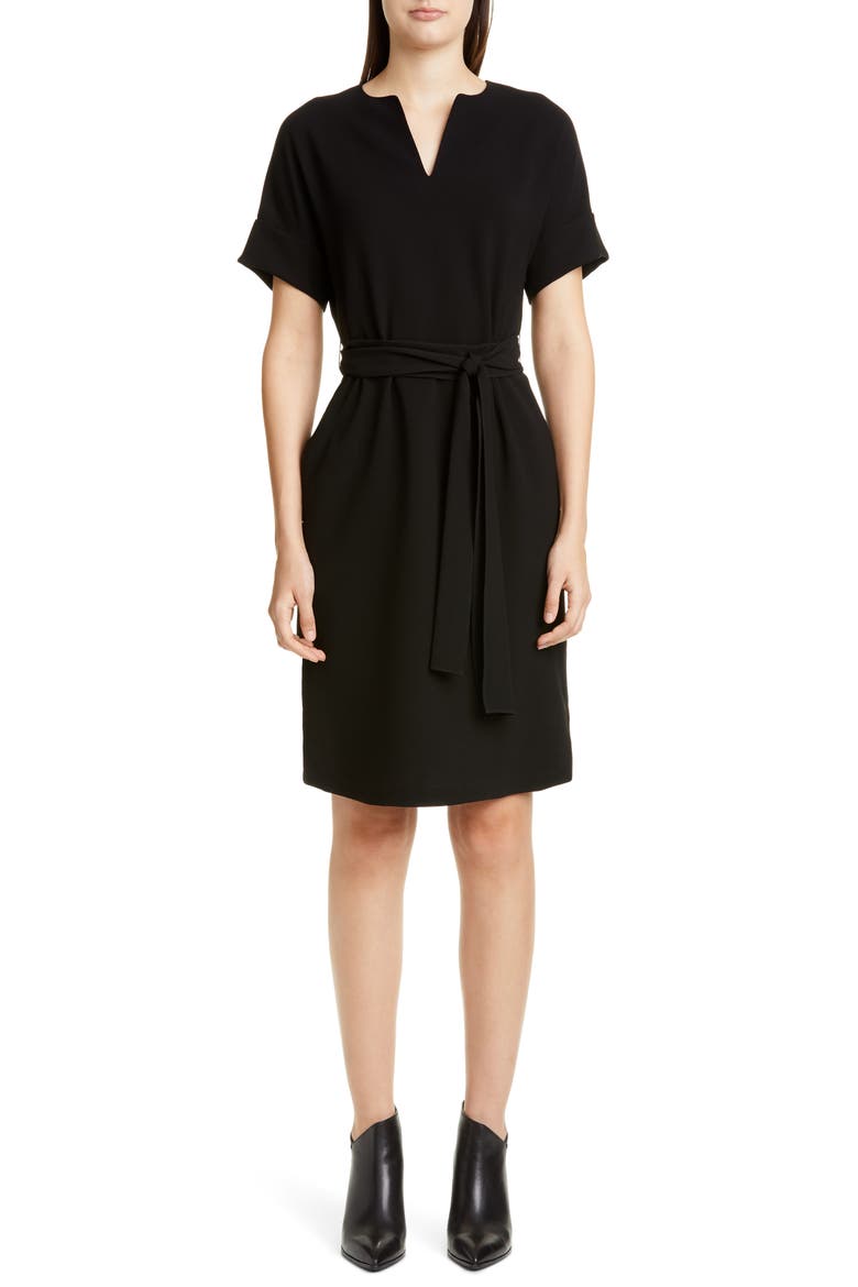 Jubilee Stretch Crepe Dress, Main, color, BLACK
