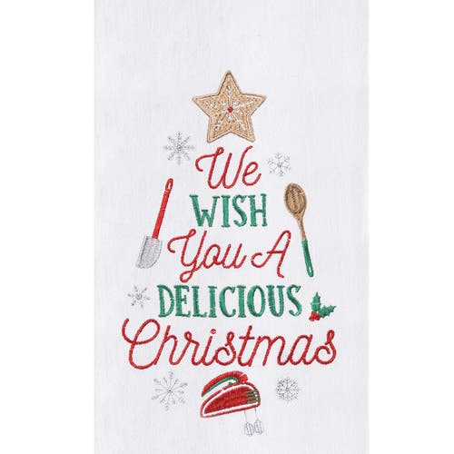 C & F Home C&f Home Holiday "we Whish You A Delicious Christmas" Cookie Baking Themed Cotton Flour Sack Kitchen In White