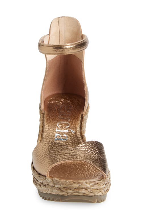 Pedro Garcia Feba Water Resistant Espadrille Wedge Sandal In Cava Cervo Lame