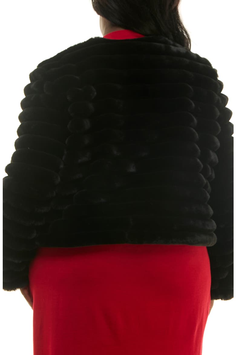 Faux Fur Bolero Jacket, Alternate, color, BLACK