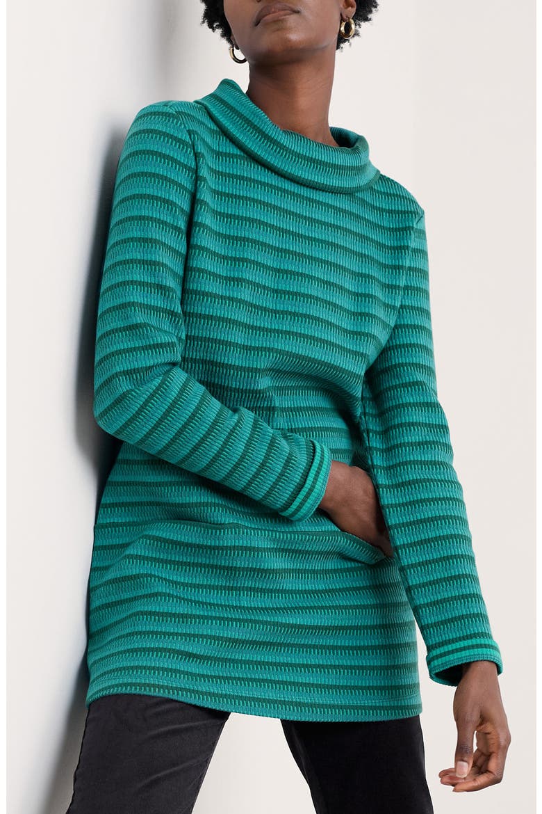 Mawgan Turtleneck Organic Cotton Tunic Top, Main, color, CHESTEN DARK WRECKAGE