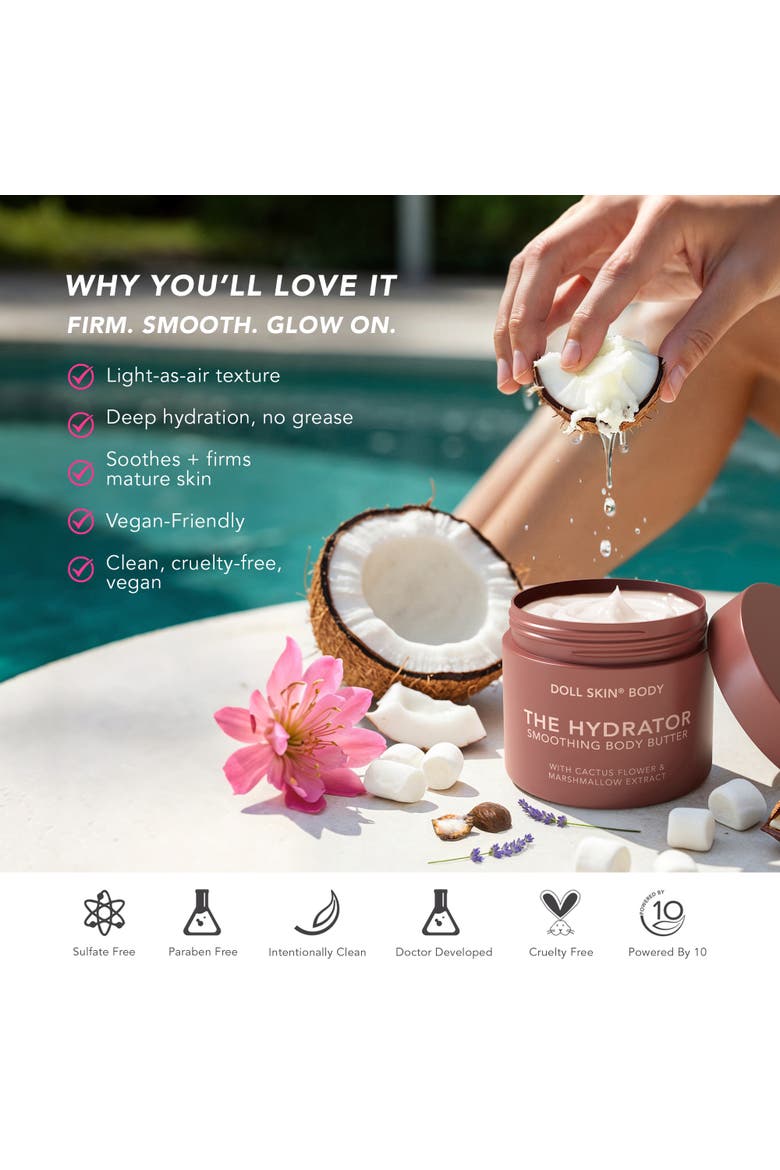 Dollskin Body The Hydrator Smoothing Body Butter, Alternate, color, White