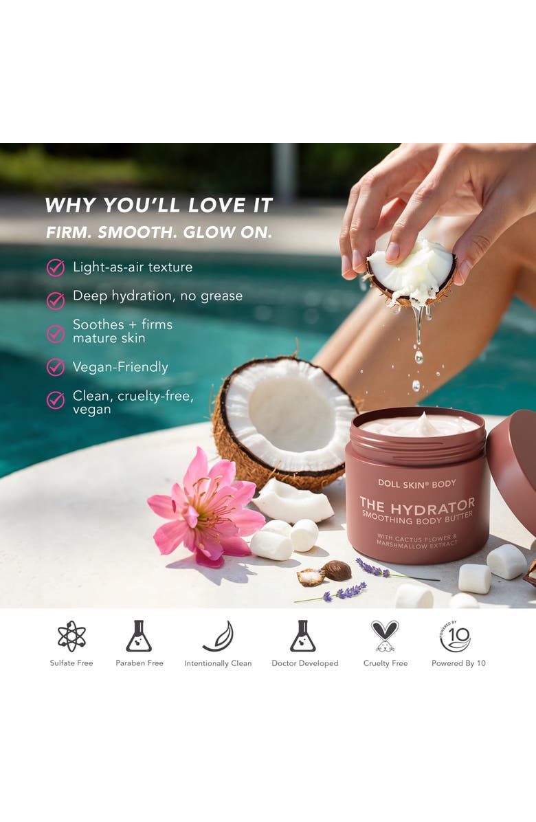 Doll 10 Beauty Dollskin Body The Hydrator Smoothing Body Butter, Alternate, color, White