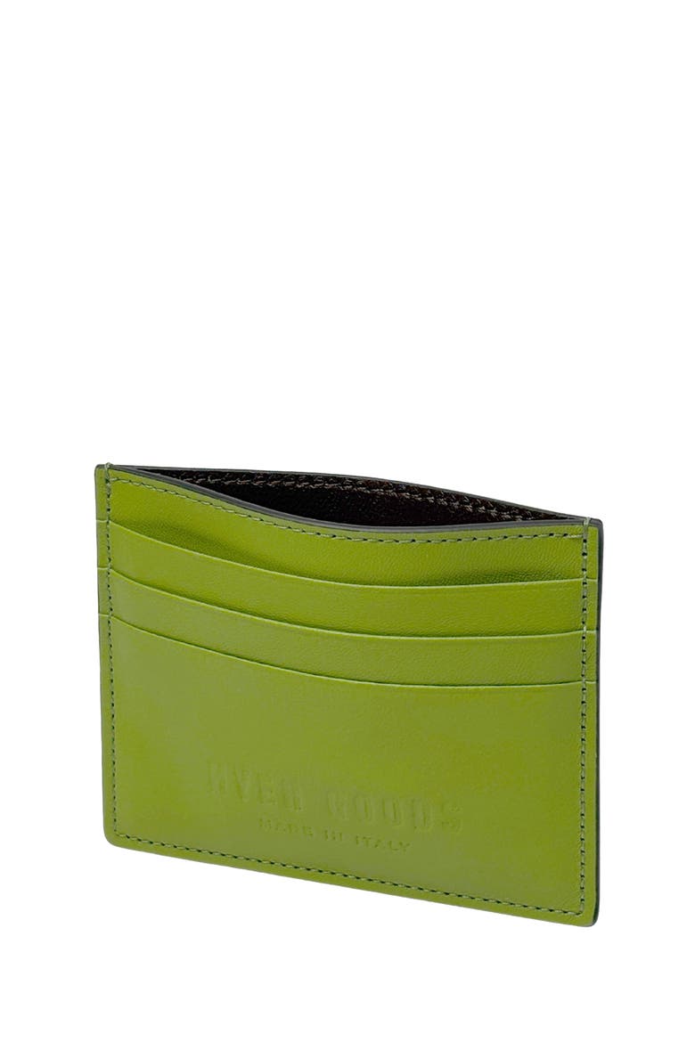 Upcycled Italian Leather Certo Card Wallet, Alternate, color, Vert Anis
