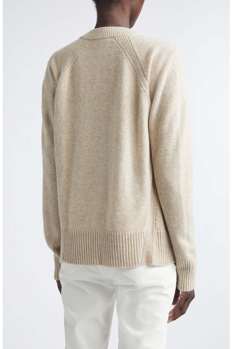 Raglan Sleeve Merino Wool & Cashmere Full Zip Cardigan, Alternate, color, OATMEAL MELANGE