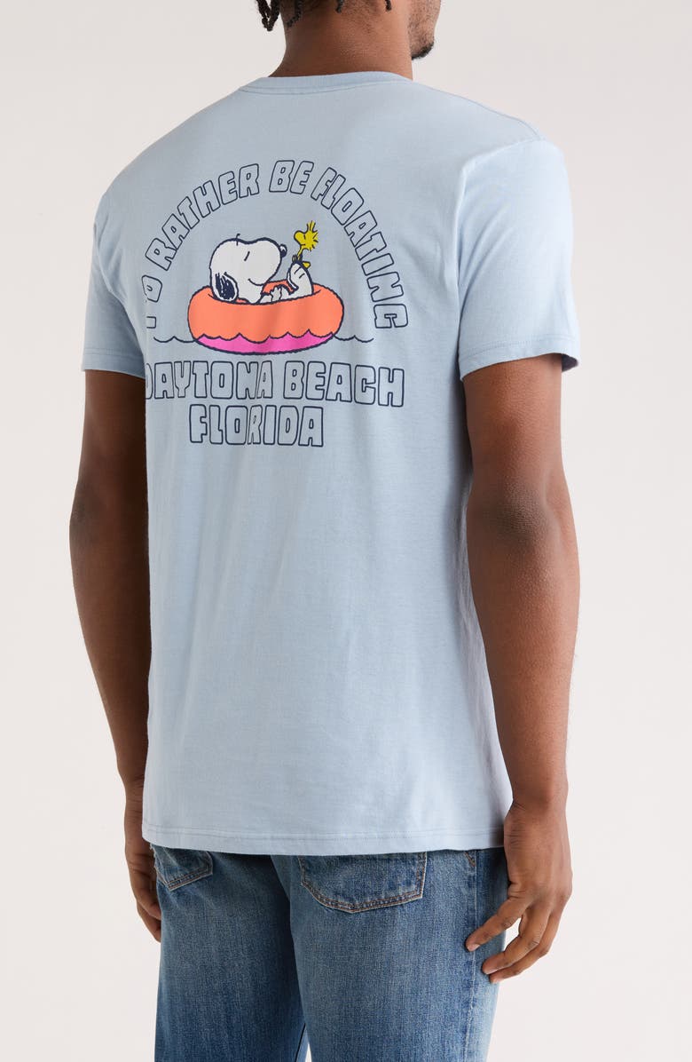 The Forecast Agency Peanuts<sup>®</sup> Daytona Beach Florida Cotton Graphic T-Shirt, Alternate, color, Light Blue
