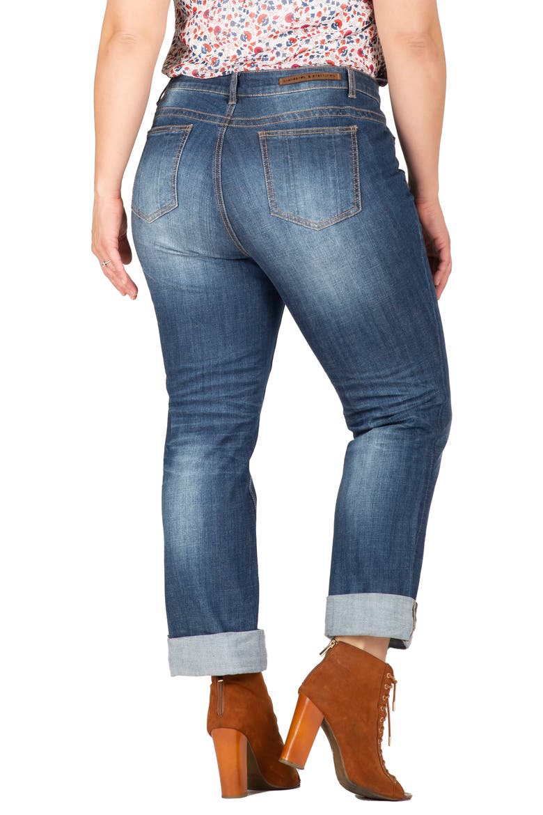 X-Boyfriend Cotton Jeans, Alternate, color, 1824 REBARB